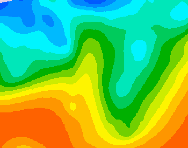GDPS 500 millibar geopotential height 024 hour forecast chart for Canada based on 2025/05/30 0000Z data