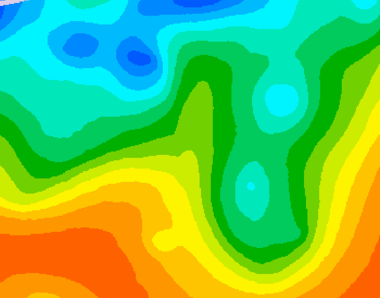GDPS 500 millibar geopotential height 036 hour forecast chart for Canada based on 2025/05/30 0000Z data