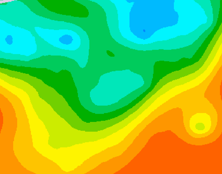 GDPS 500 millibar geopotential height 132 hour forecast chart for Canada based on 2025/05/30 0000Z data