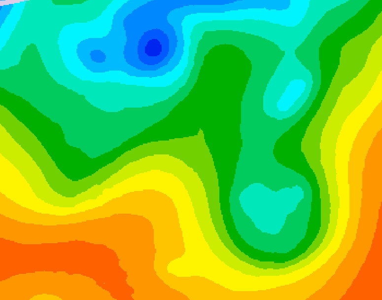 GDPS 500 millibar geopotential height 036 hour forecast chart for Canada based on 2025/05/30 1200Z data