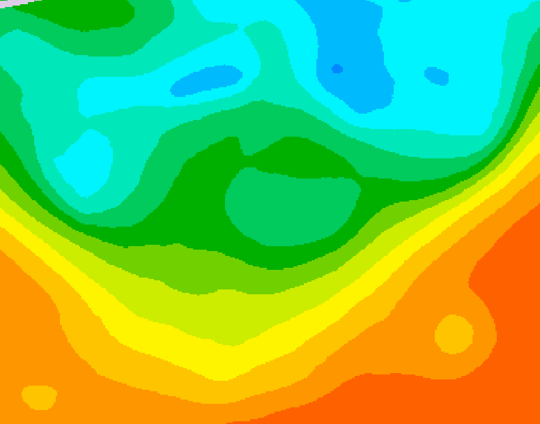 GDPS 500 millibar geopotential height 150 hour forecast chart for Canada based on 2025/05/30 1200Z data