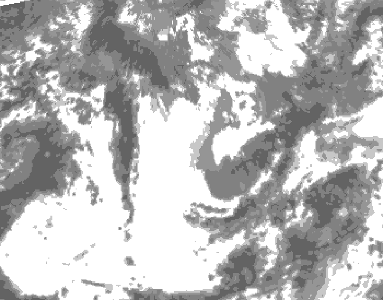 GDPS total cloud 012 hour forecast chart for Canada based on 2025/05/30 0000Z data