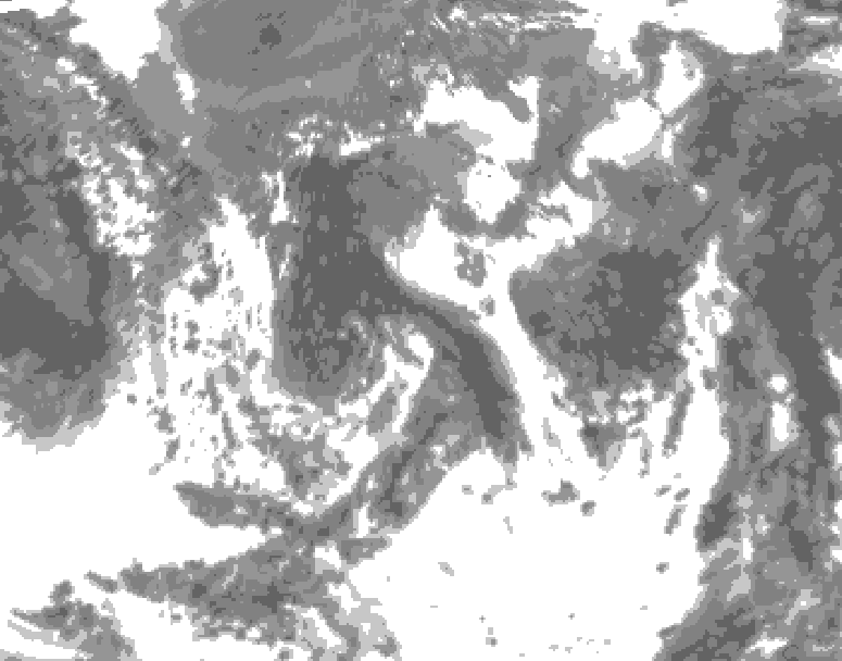 GDPS total cloud 096 hour forecast chart for Canada based on 2025/05/30 0000Z data