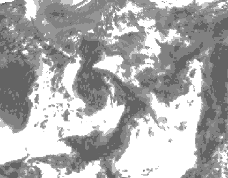 GDPS total cloud 108 hour forecast chart for Canada based on 2025/05/30 0000Z data