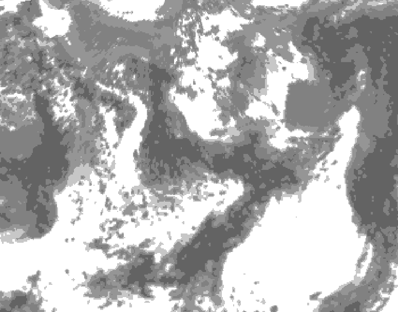 GDPS total cloud 120 hour forecast chart for Canada based on 2025/05/30 0000Z data
