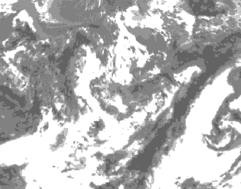 GDPS total cloud 162 hour forecast chart for Canada based on 2025/05/30 0000Z data