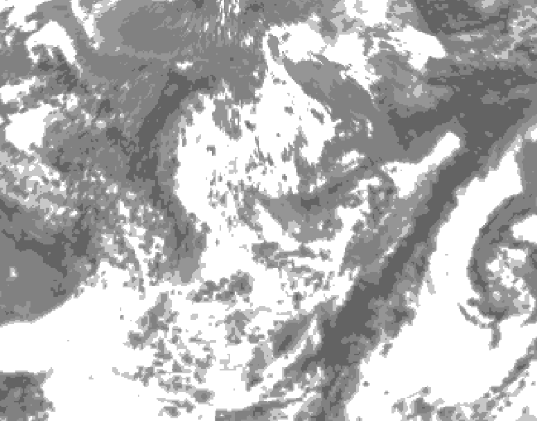 GDPS total cloud 168 hour forecast chart for Canada based on 2025/05/30 0000Z data