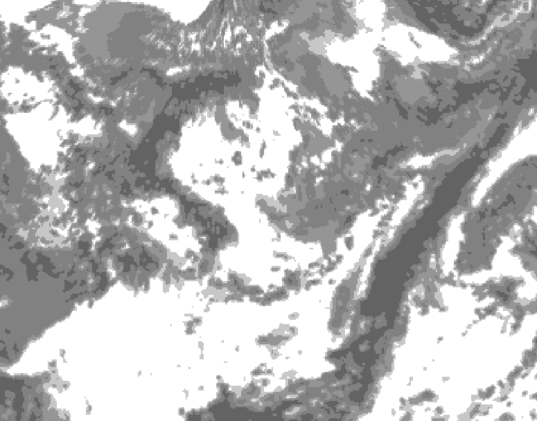 GDPS total cloud 180 hour forecast chart for Canada based on 2025/05/30 0000Z data