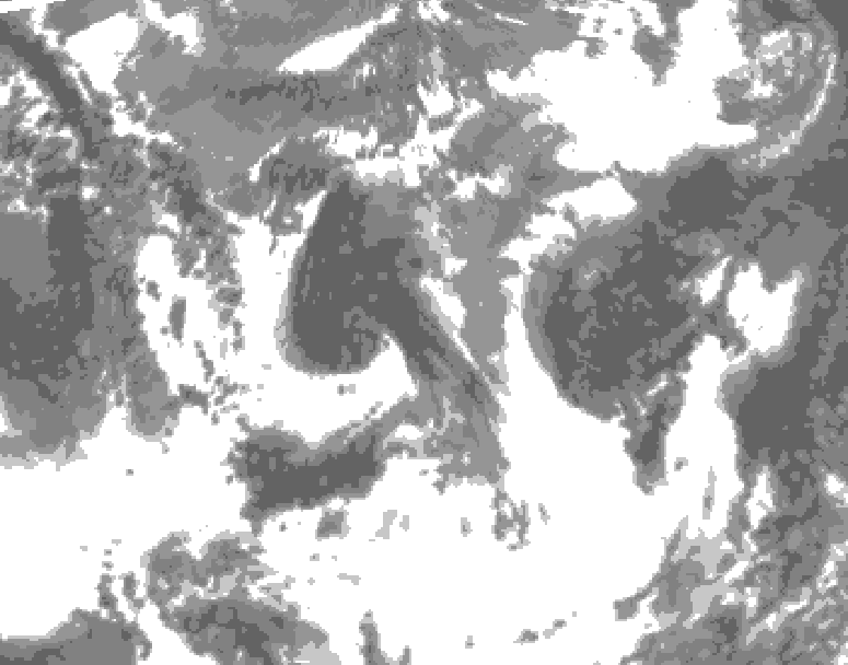 GDPS total cloud 072 hour forecast chart for Canada based on 2025/05/30 1200Z data