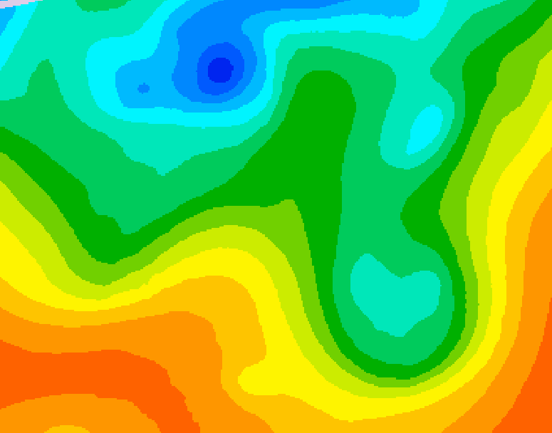 GDPS 500 millibar geopotential height 024 hour forecast chart for Canada based on 2025/05/31 0000Z data