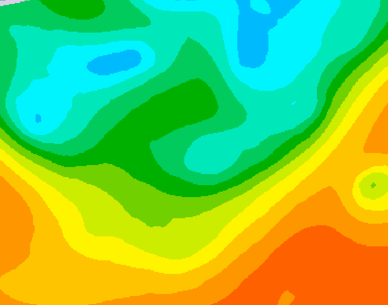 GDPS 500 millibar geopotential height 132 hour forecast chart for Canada based on 2025/05/31 0000Z data