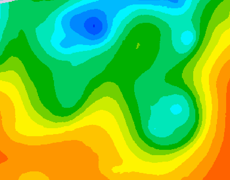 GDPS 500 millibar geopotential height 024 hour forecast chart for Canada based on 2025/05/31 1200Z data