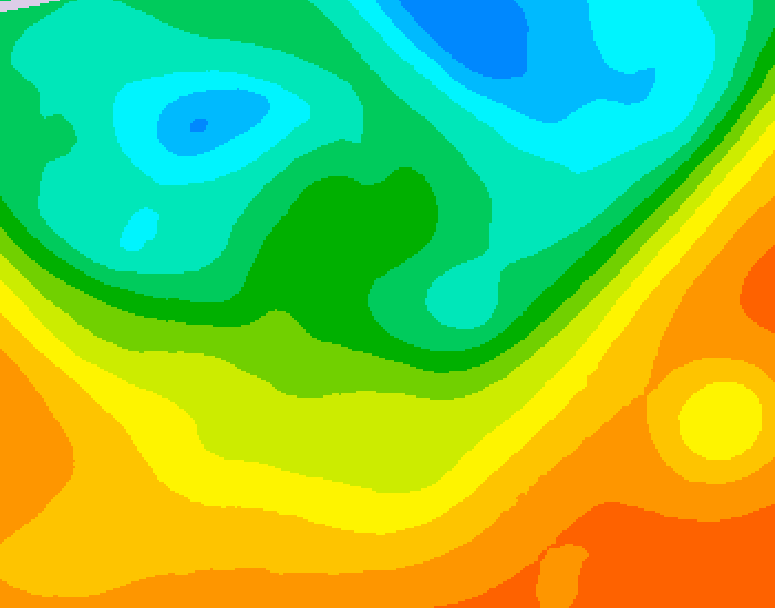 GDPS 500 millibar geopotential height 132 hour forecast chart for Canada based on 2025/05/31 1200Z data
