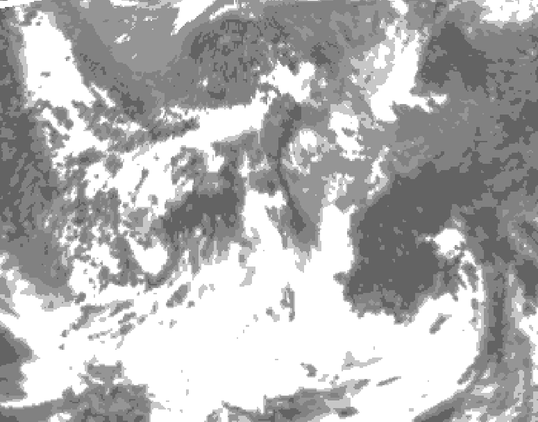 GDPS total cloud 036 hour forecast chart for Canada based on 2025/05/31 0000Z data