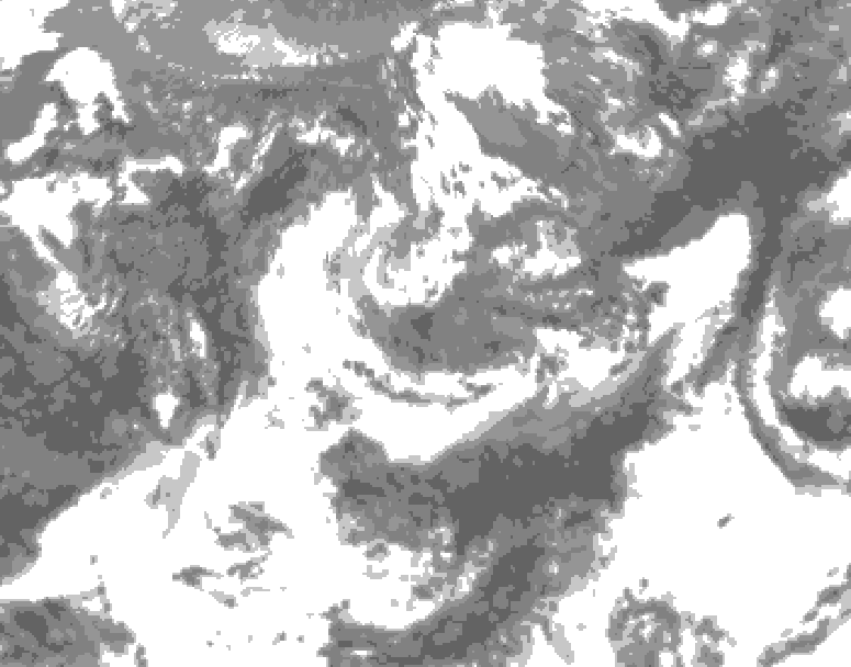 GDPS total cloud 138 hour forecast chart for Canada based on 2025/05/31 0000Z data