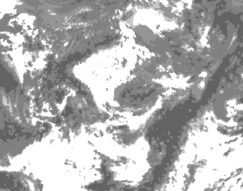 GDPS total cloud 156 hour forecast chart for Canada based on 2025/05/31 0000Z data
