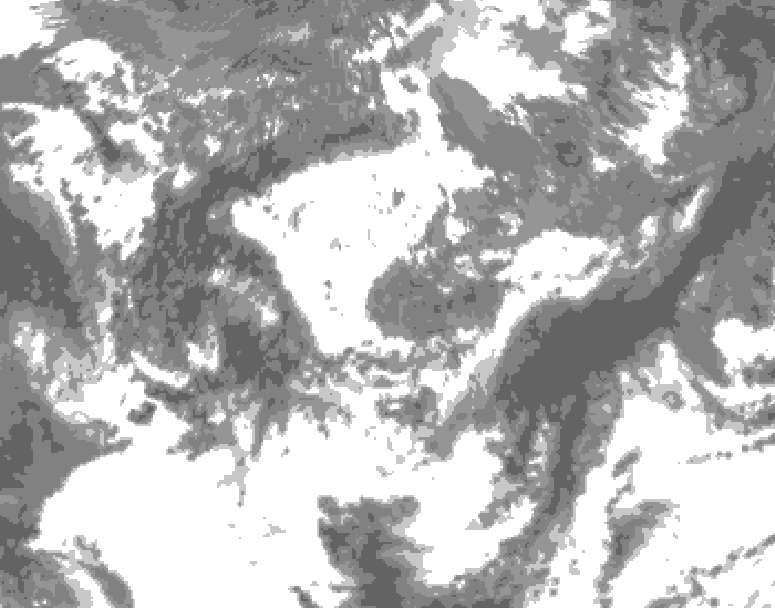 GDPS total cloud 162 hour forecast chart for Canada based on 2025/05/31 0000Z data