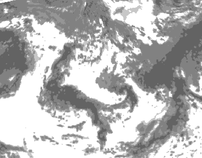 GDPS total cloud 192 hour forecast chart for Canada based on 2025/05/31 0000Z data