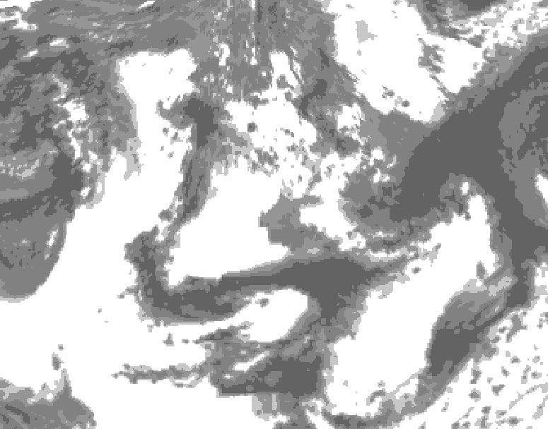 GDPS total cloud 210 hour forecast chart for Canada based on 2025/05/31 0000Z data
