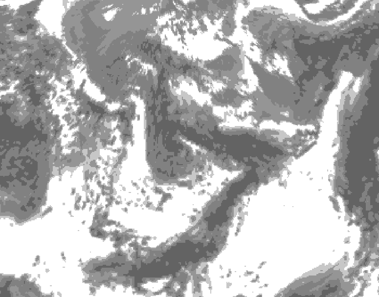 GDPS total cloud 084 hour forecast chart for Canada based on 2025/05/31 1200Z data