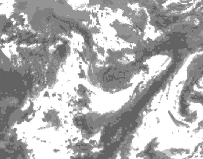 GDPS total cloud 120 hour forecast chart for Canada based on 2025/05/31 1200Z data