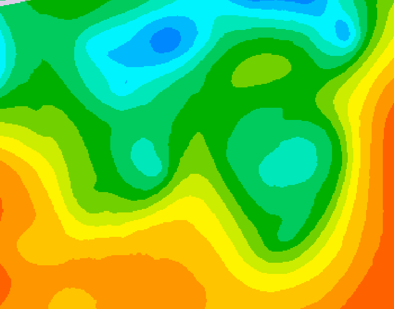 GDPS 500 millibar geopotential height 024 hour forecast chart for Canada based on 2025/06/01 0000Z data