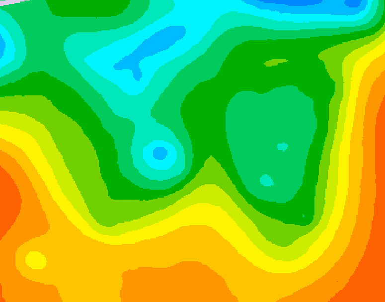 GDPS 500 millibar geopotential height 036 hour forecast chart for Canada based on 2025/06/01 0000Z data