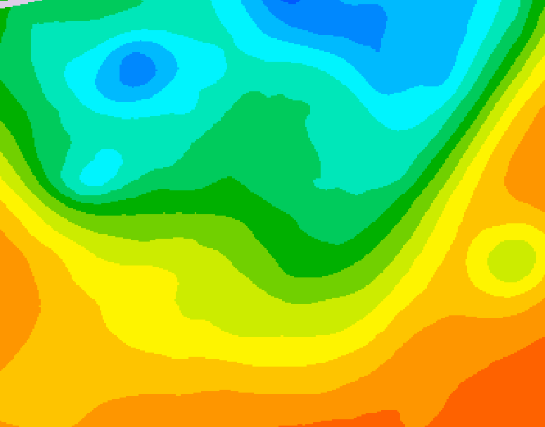GDPS 500 millibar geopotential height 132 hour forecast chart for Canada based on 2025/06/01 0000Z data