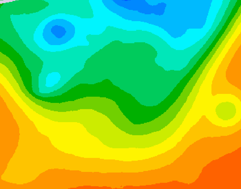 GDPS 500 millibar geopotential height 138 hour forecast chart for Canada based on 2025/06/01 0000Z data