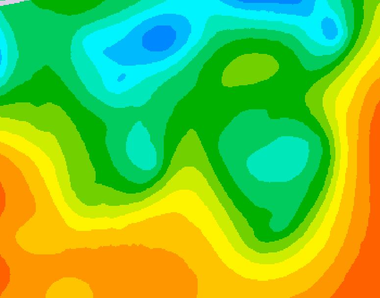 GDPS 500 millibar geopotential height 012 hour forecast chart for Canada based on 2025/06/01 1200Z data