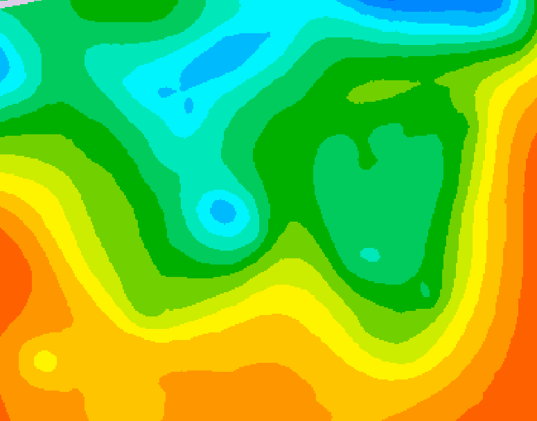 GDPS 500 millibar geopotential height 024 hour forecast chart for Canada based on 2025/06/01 1200Z data