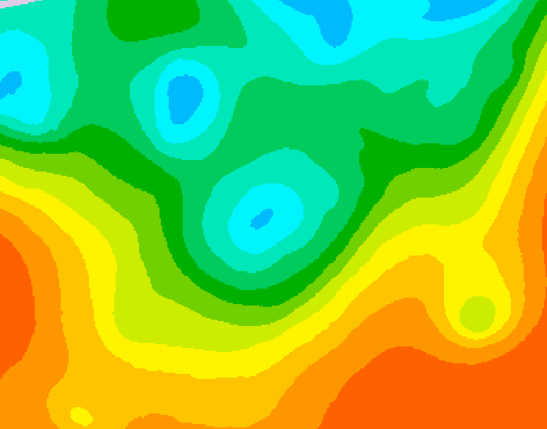 GDPS 500 millibar geopotential height 060 hour forecast chart for Canada based on 2025/06/01 1200Z data