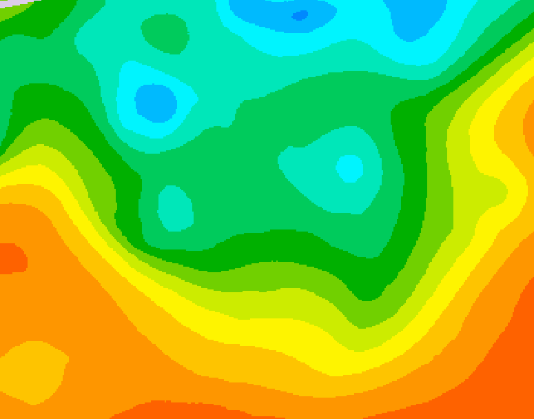GDPS 500 millibar geopotential height 150 hour forecast chart for Canada based on 2025/06/01 1200Z data