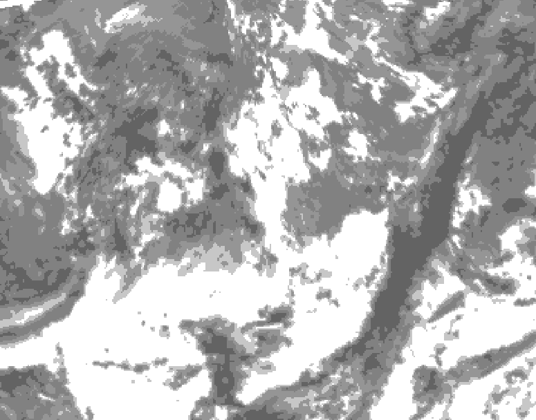 GDPS total cloud 138 hour forecast chart for Canada based on 2025/06/01 0000Z data
