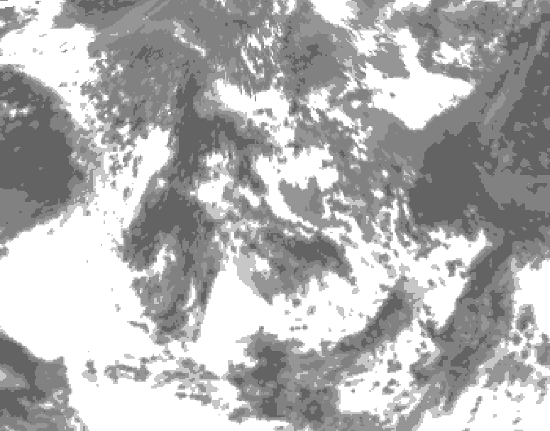 GDPS total cloud 168 hour forecast chart for Canada based on 2025/06/01 0000Z data