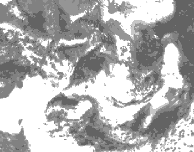 GDPS total cloud 210 hour forecast chart for Canada based on 2025/06/01 0000Z data