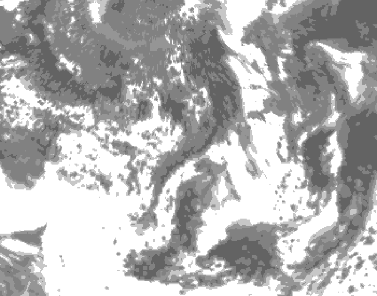GDPS total cloud 240 hour forecast chart for Canada based on 2025/06/01 0000Z data