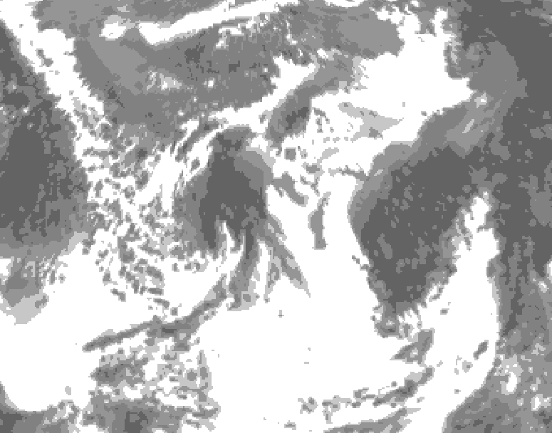 GDPS total cloud 012 hour forecast chart for Canada based on 2025/06/01 1200Z data