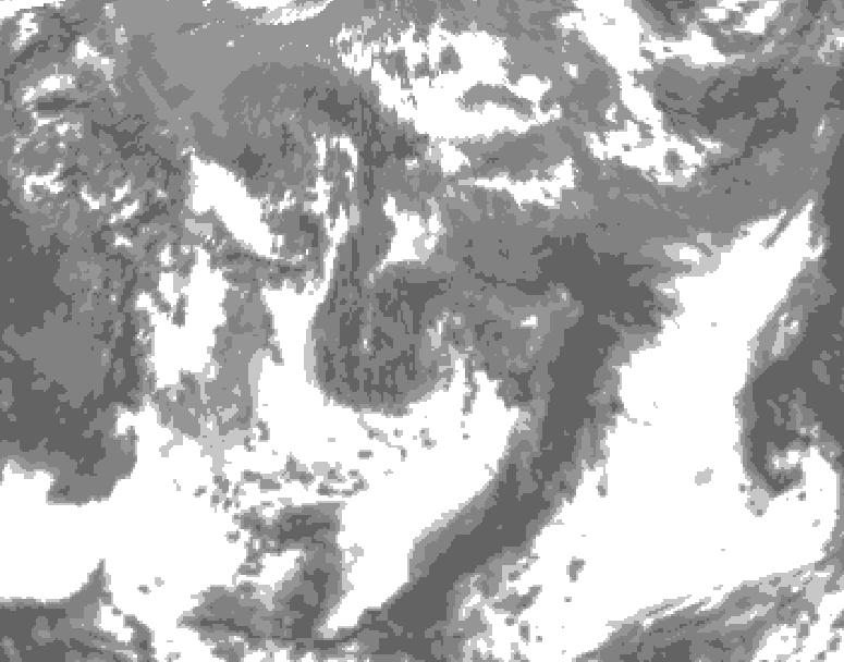 GDPS total cloud 072 hour forecast chart for Canada based on 2025/06/01 1200Z data