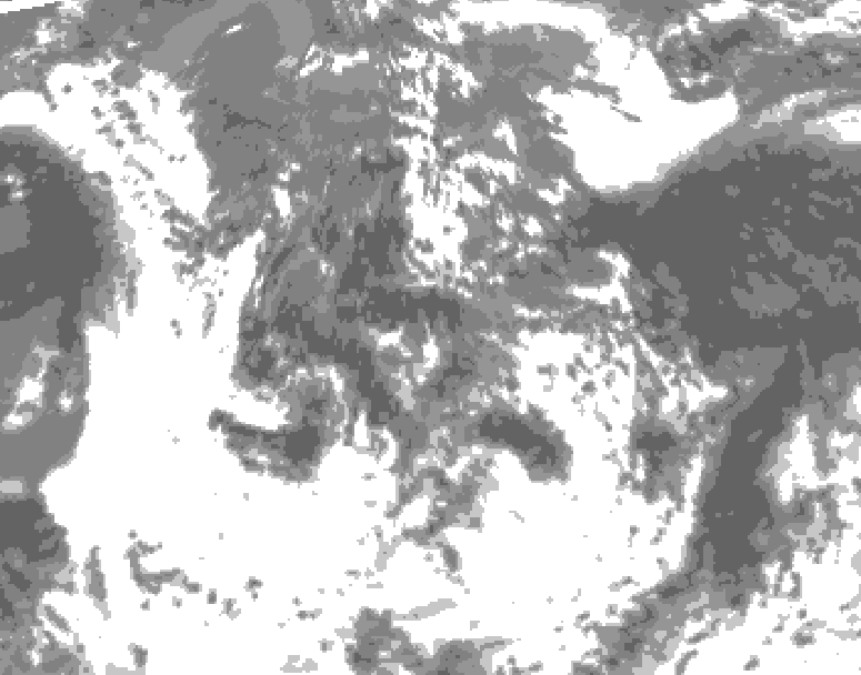 GDPS total cloud 156 hour forecast chart for Canada based on 2025/06/01 1200Z data