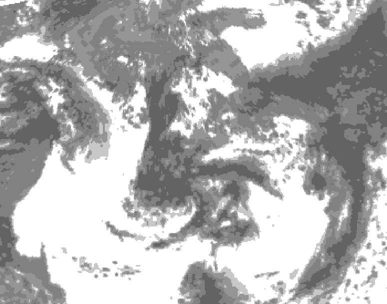 GDPS total cloud 174 hour forecast chart for Canada based on 2025/06/01 1200Z data