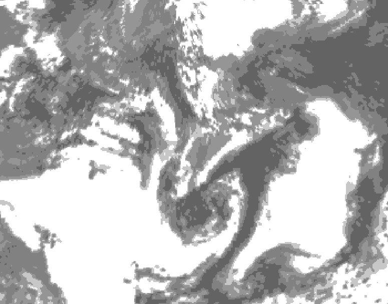 GDPS total cloud 198 hour forecast chart for Canada based on 2025/06/01 1200Z data