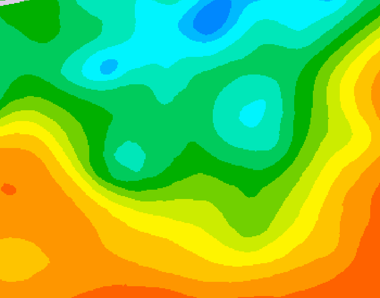 GDPS 500 millibar geopotential height 138 hour forecast chart for Canada based on 2025/06/02 0000Z data