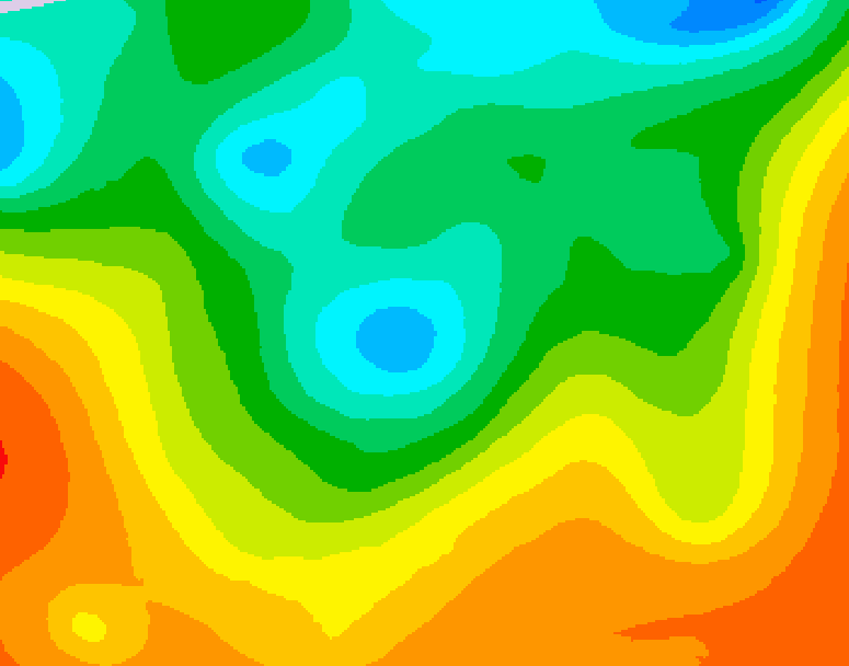 GDPS 500 millibar geopotential height 024 hour forecast chart for Canada based on 2025/06/02 1200Z data