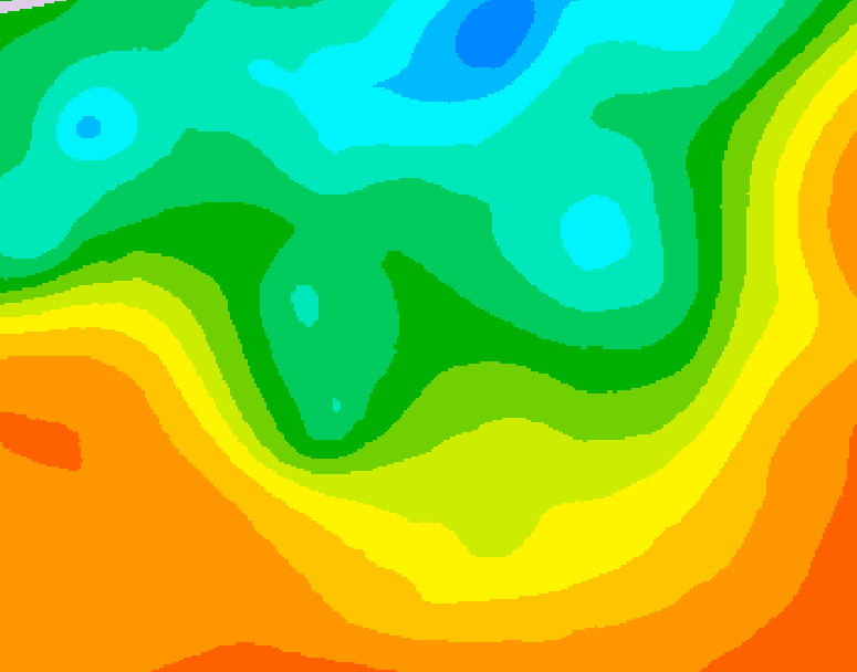 GDPS 500 millibar geopotential height 132 hour forecast chart for Canada based on 2025/06/02 1200Z data