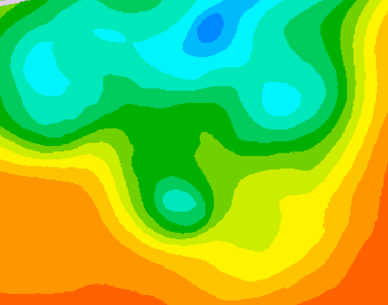 GDPS 500 millibar geopotential height 150 hour forecast chart for Canada based on 2025/06/02 1200Z data