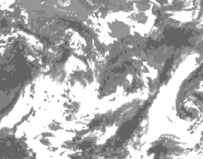 GDPS total cloud 084 hour forecast chart for Canada based on 2025/06/02 0000Z data