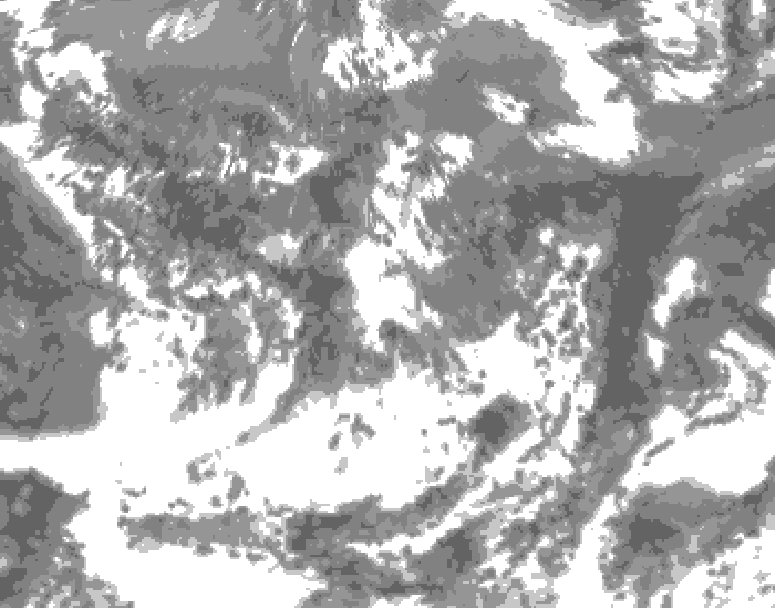 GDPS total cloud 120 hour forecast chart for Canada based on 2025/06/02 0000Z data