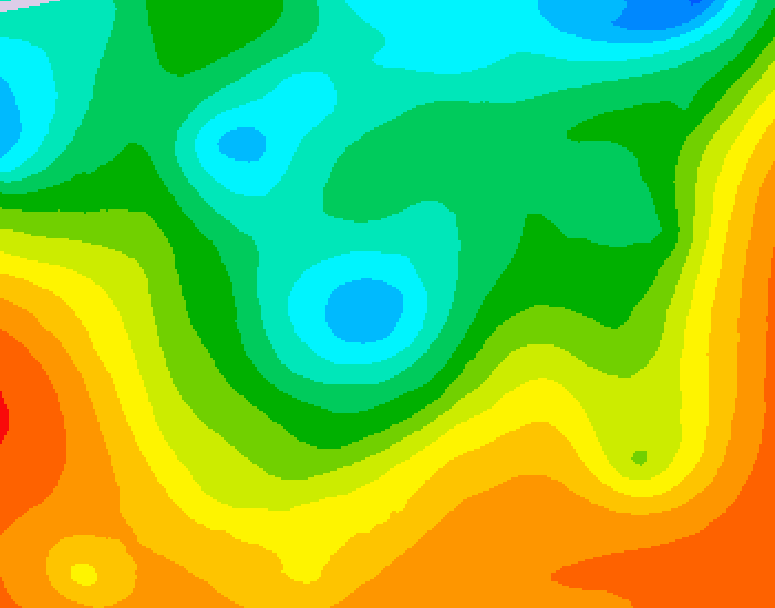 GDPS 500 millibar geopotential height 012 hour forecast chart for Canada based on 2025/06/03 0000Z data