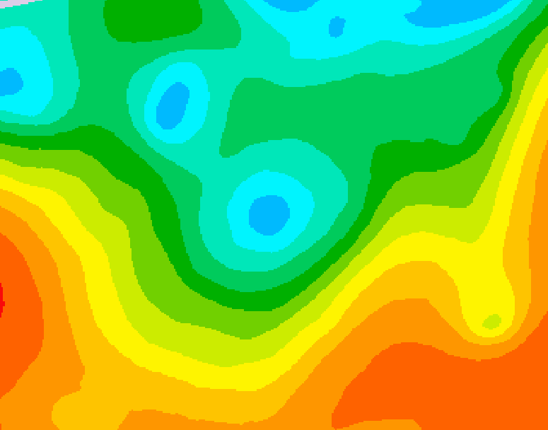 GDPS 500 millibar geopotential height 024 hour forecast chart for Canada based on 2025/06/03 0000Z data